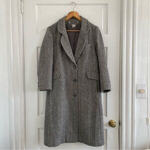 Vintage Herringbone Wool Coat